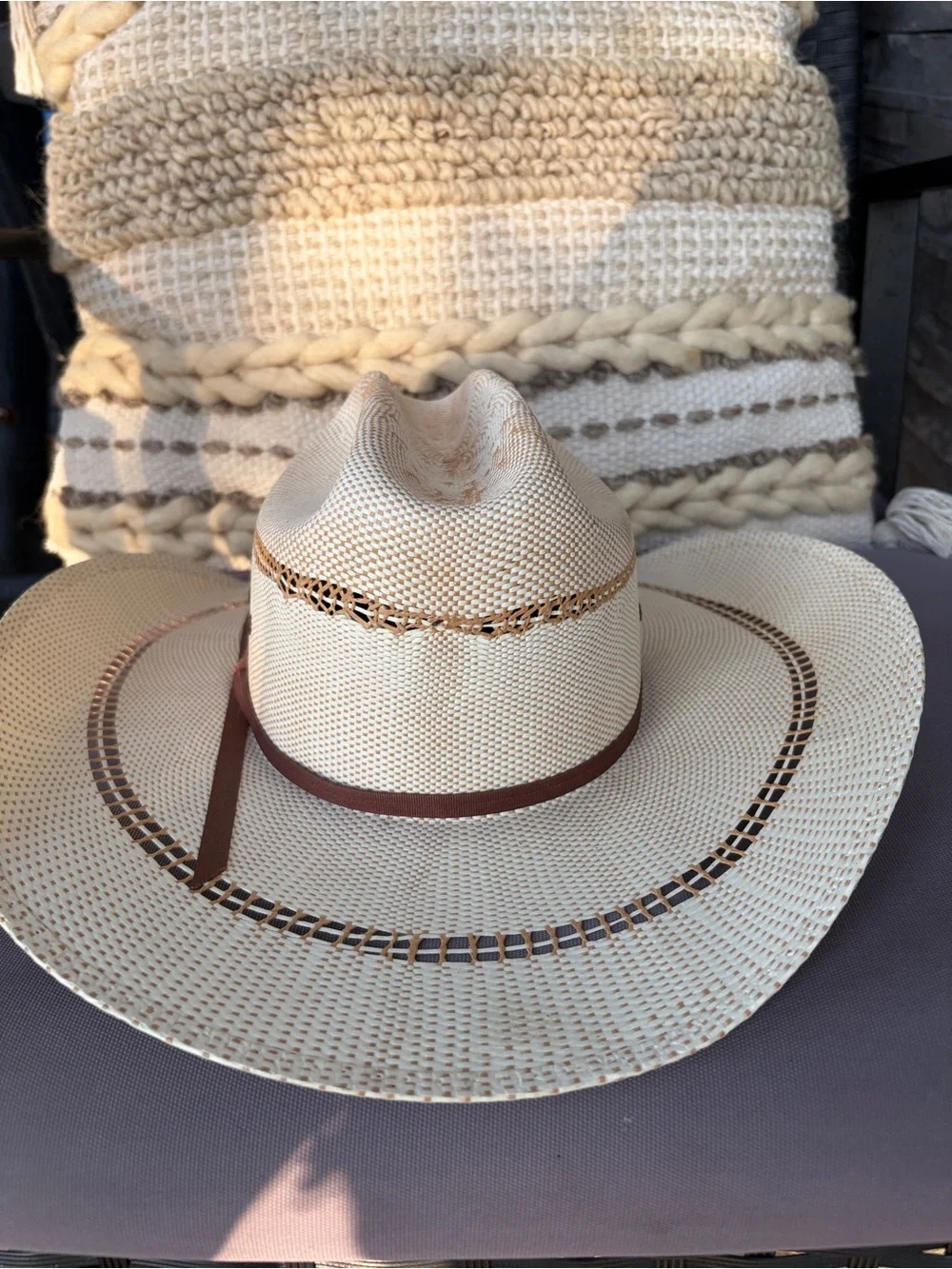 Kid's Ariat Beige Cowboy Straw Hat
